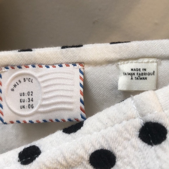 Anthropologie open-back dress in white with black polka dot, size 2 - Picture 7 of 9